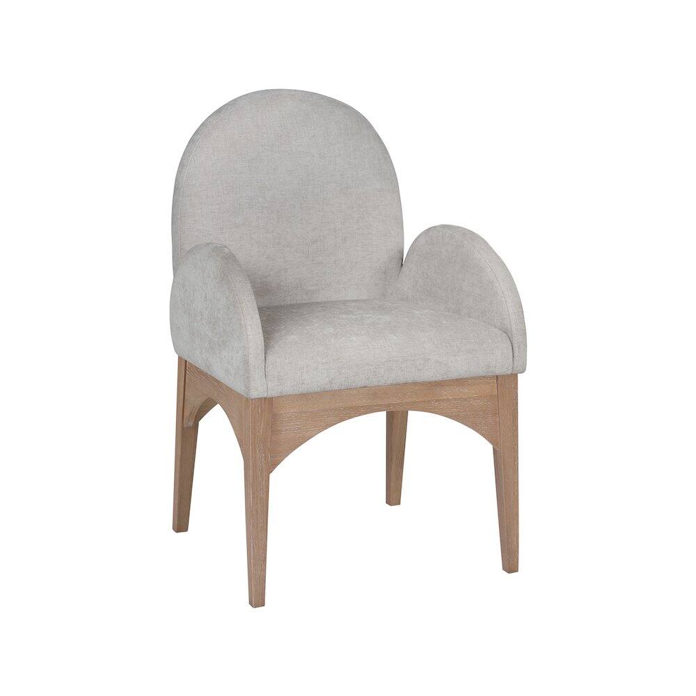 Front. Meridian Furniture - Waldorf Grey Chenille Fabric Dining Chair - Grey.