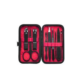 Beauty Hub Ecommerce - 9-Piece Stainless Steel Manicure Set - Red