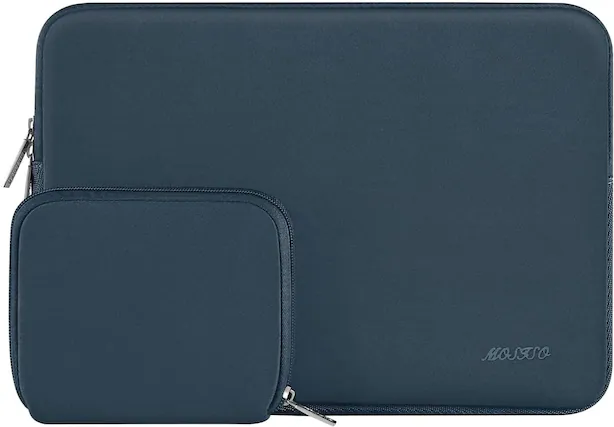Front. mosiso - 13-13.3 inch Laptop Sleeve Bag for MacBook Air Pro 13 14 HP Dell ASUS Lenovo, Neoprene Computer Sleeve with Small Case - Haze Blue.