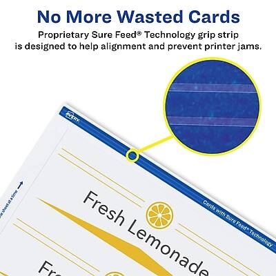 No More Wasted Cards  
Proprietary Sure Feed® Technology grip strip is designed to help alignment and prevent printer jams.

Fresh Lemonade  
Cards with Sure Feed® Technology