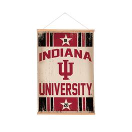 Evergreen Enterprises - Indiana Hoosiers 24" x 36" Antique Style Canvas Wall Art Tapestry with Wood Frame - Multicolor