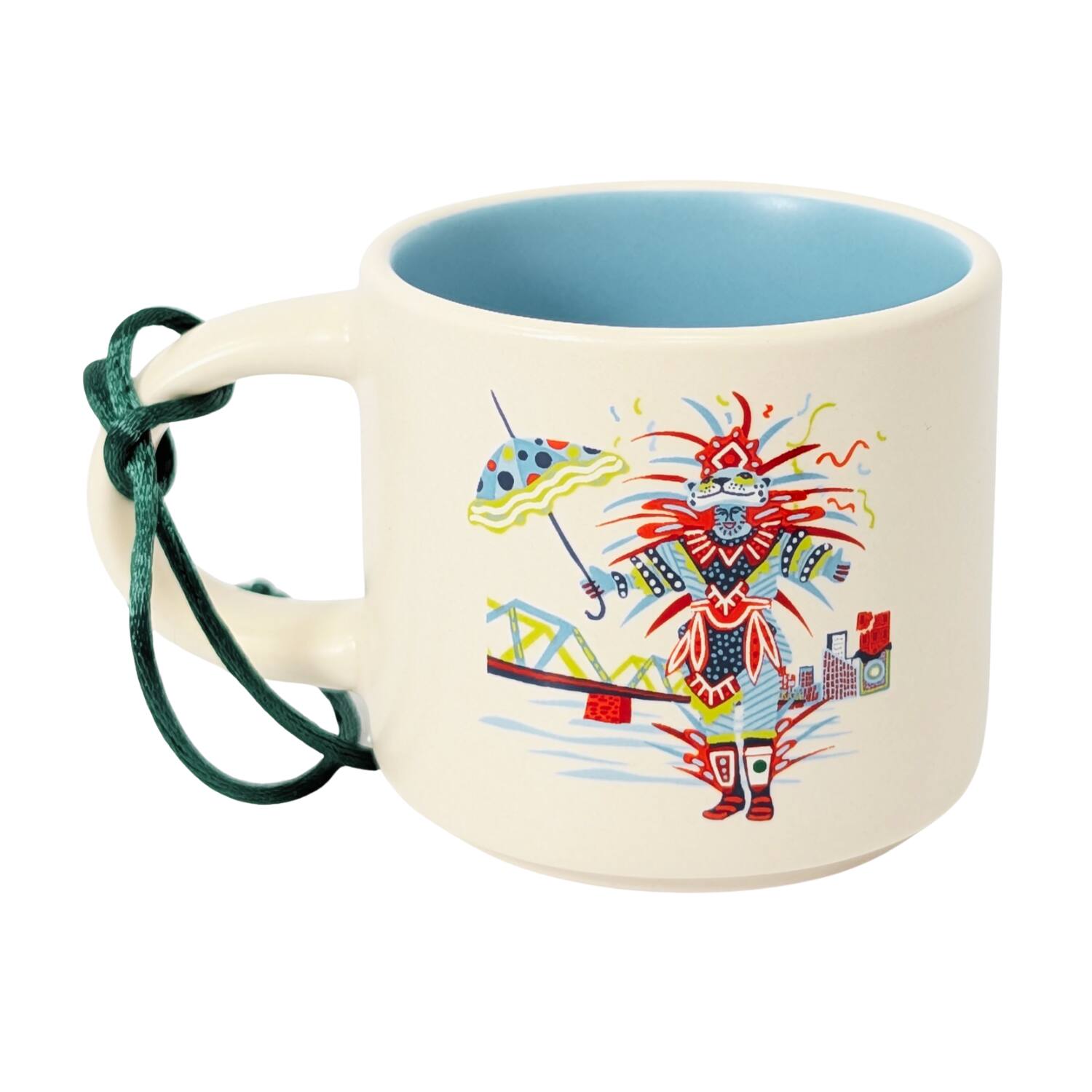 Angle. Starbucks - Starbucks Discovery Series Pennsylvania Ceramic Demitasse Ornament Mug, 2 Oz - Blue.