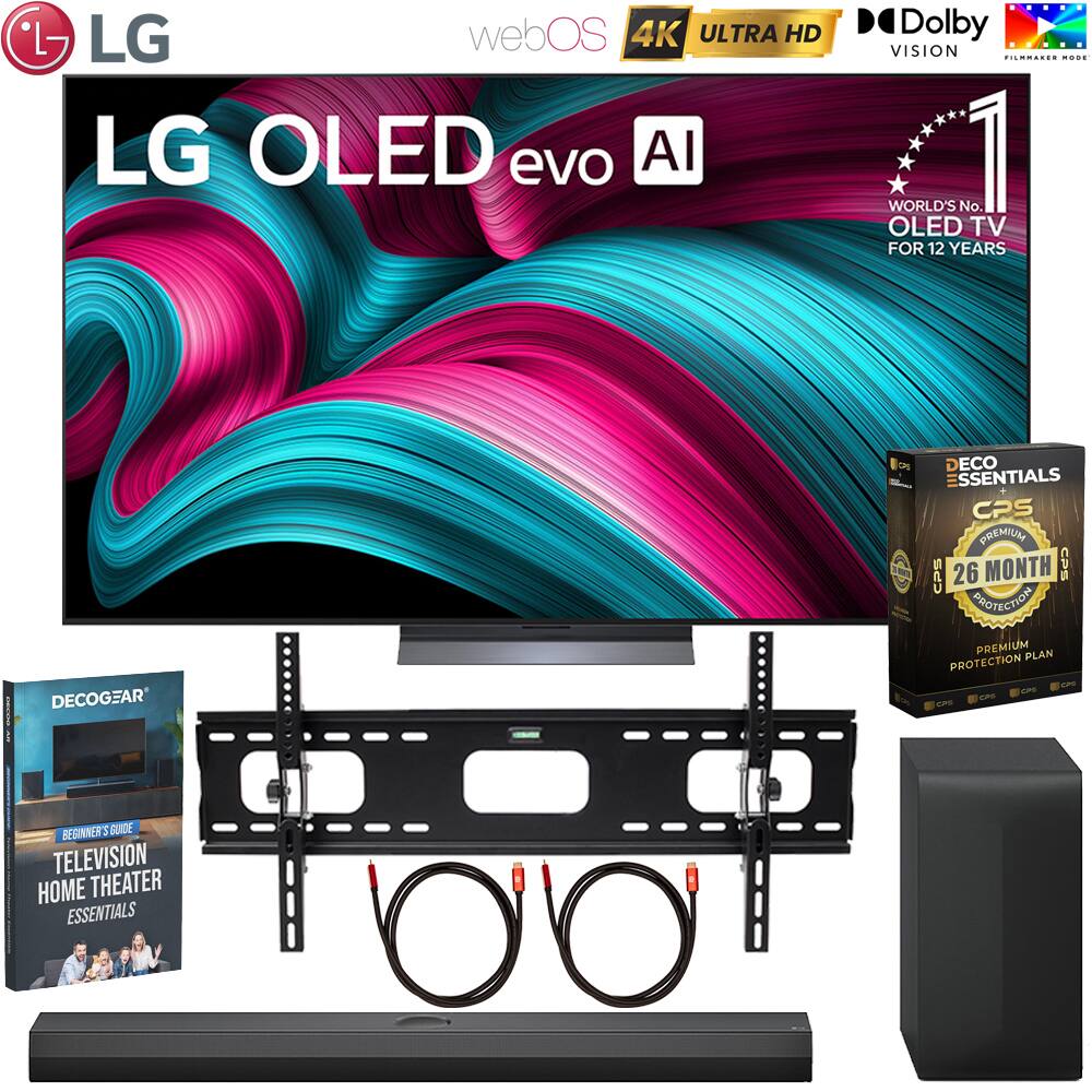 - LG webOS 4K ULTRA HD LG OLED evo AI Dolby VISION
- WORLD'S No. 1 OLED TV FOR 12 YEARS
- DECO ESSENTIALS CPS PREMIUM
- 26 MONTH PROTECTION
- DECOGEAR PREMIUM PLAN PROTECTION
- BEGINNER'S GUIDE TELEVISION HOME THEATER ESSENTIALS