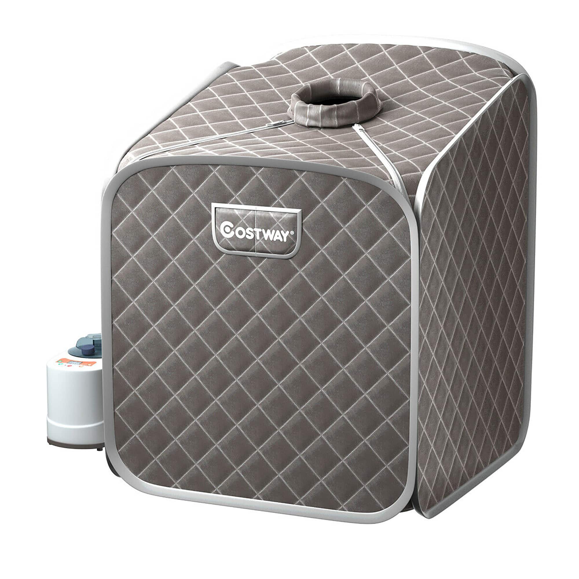 Alt View 19. Costway - Portable 2L Steam Sauna Spa Tent w/Chair Grey - Grey.