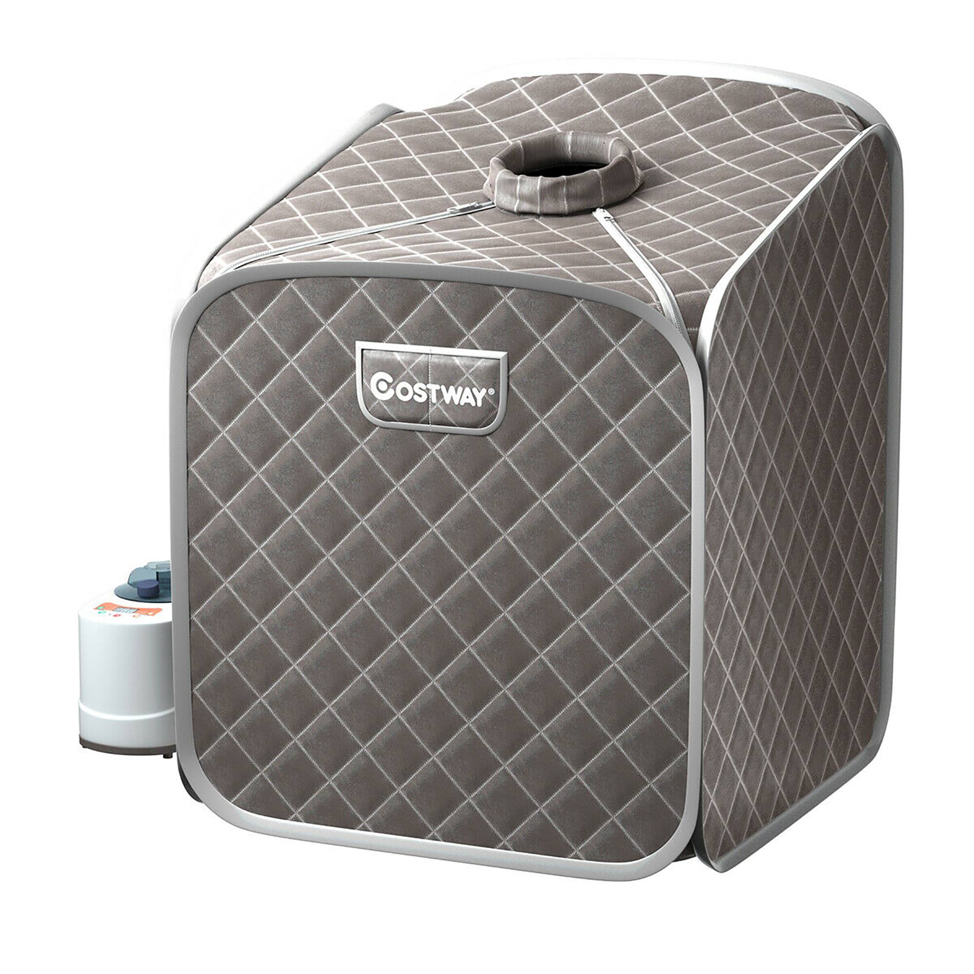 Alt View 19. Costway - Portable 2L Steam Sauna Spa Tent w/Chair Grey - Grey.