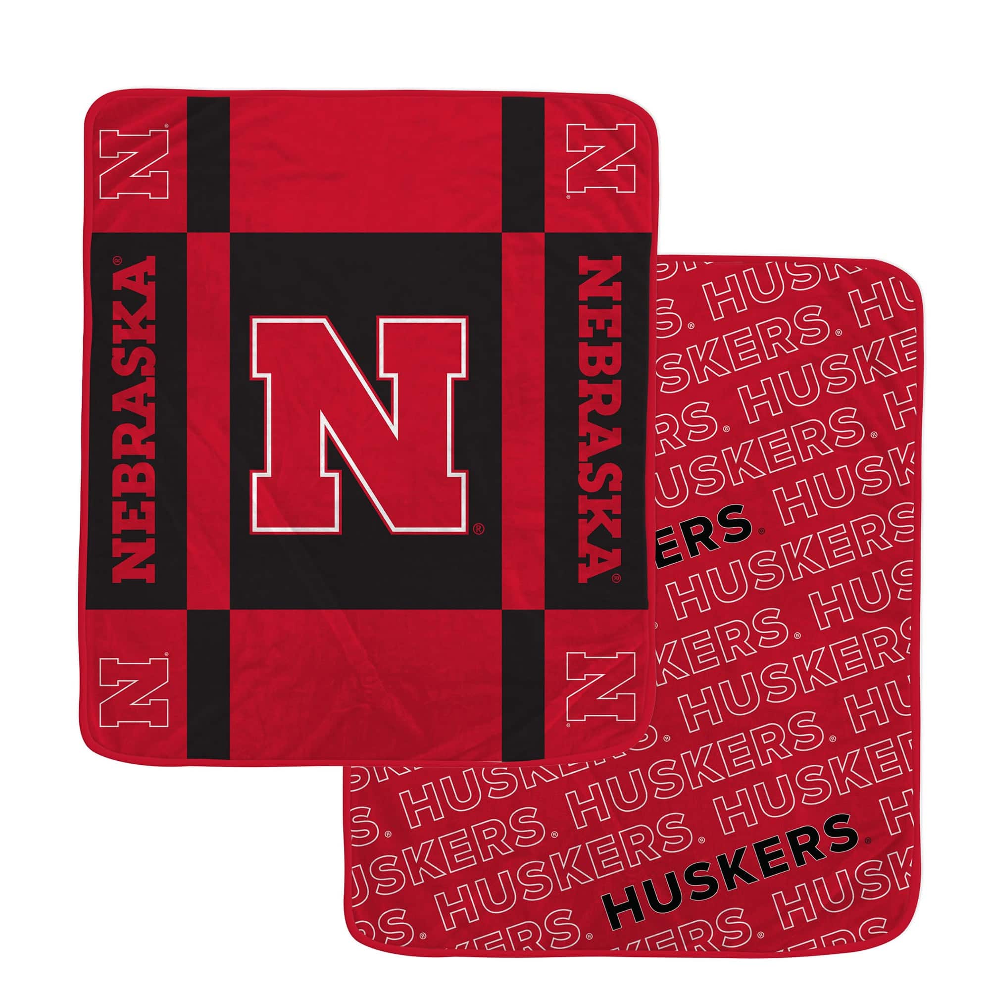 Pegasus - Nebraska Huskers 60" x 70" Reverse Block Wordmark Double-Sided Ultra Cozy Blanket - Multicolor