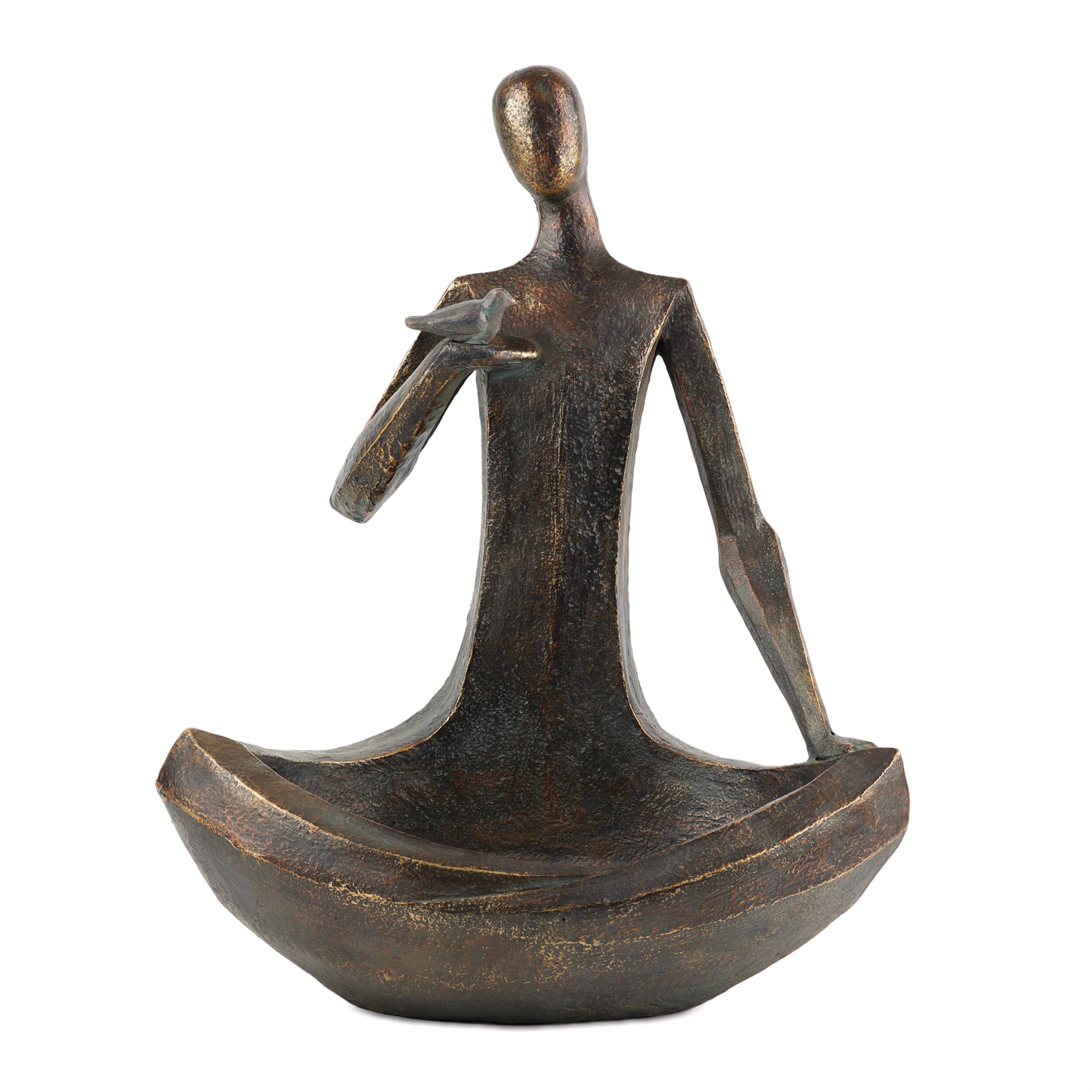 Angle. BreeBe - Copper Garden Statue - Copper.