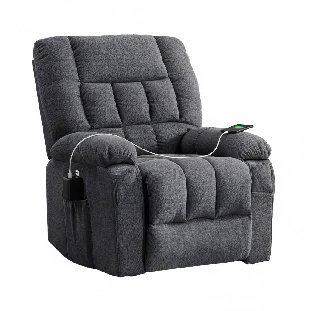 Alt View 6. AOITUN - Power Lift Recliner Chair, Recliner for Elderly with Massage and Heating, with Remote Control, Cup Holder, Side Pocket - Gray.