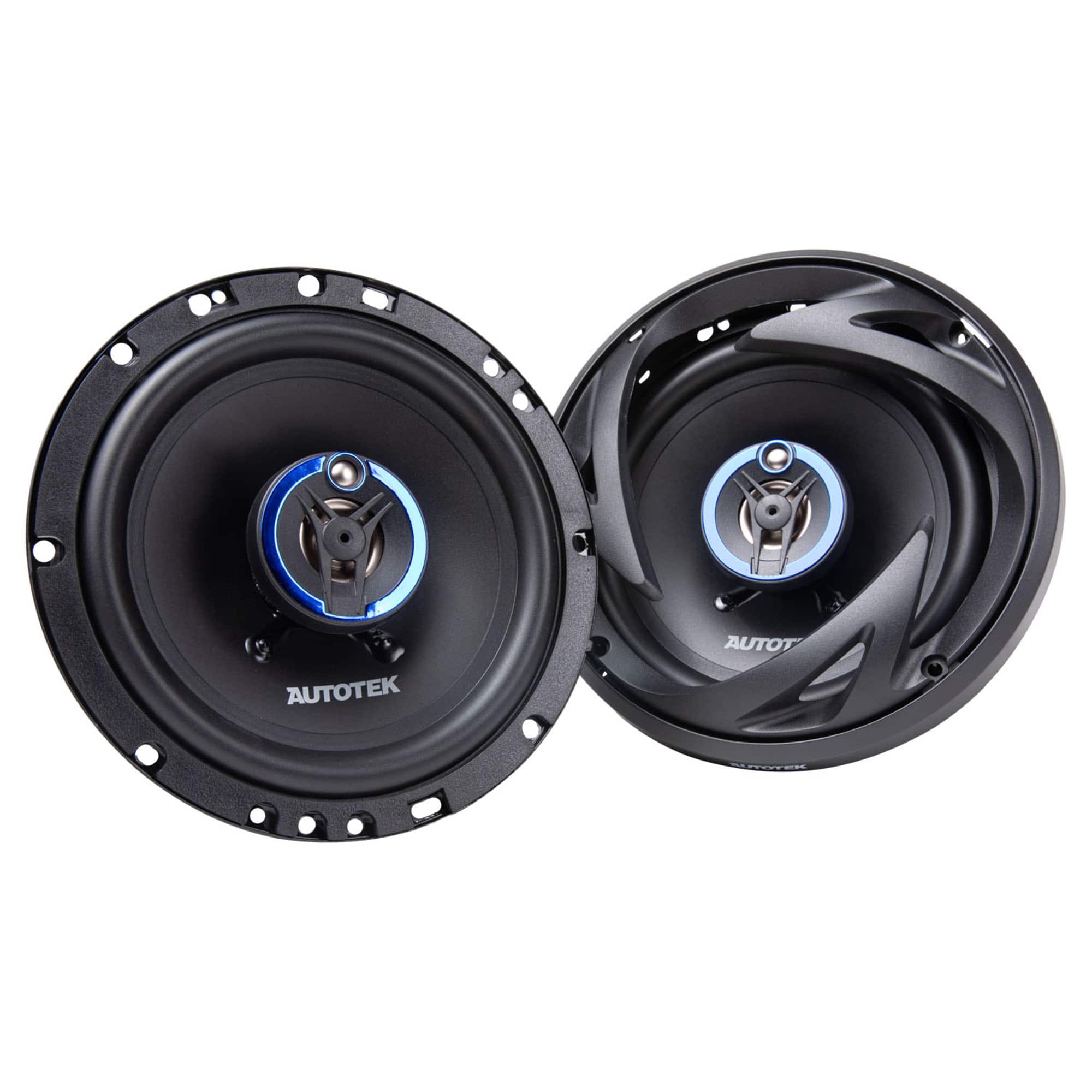 AutoTek - Street Machine 6.5 Inch 3-Way Car Audio Universal Coaxial Speakers, Pair - Black