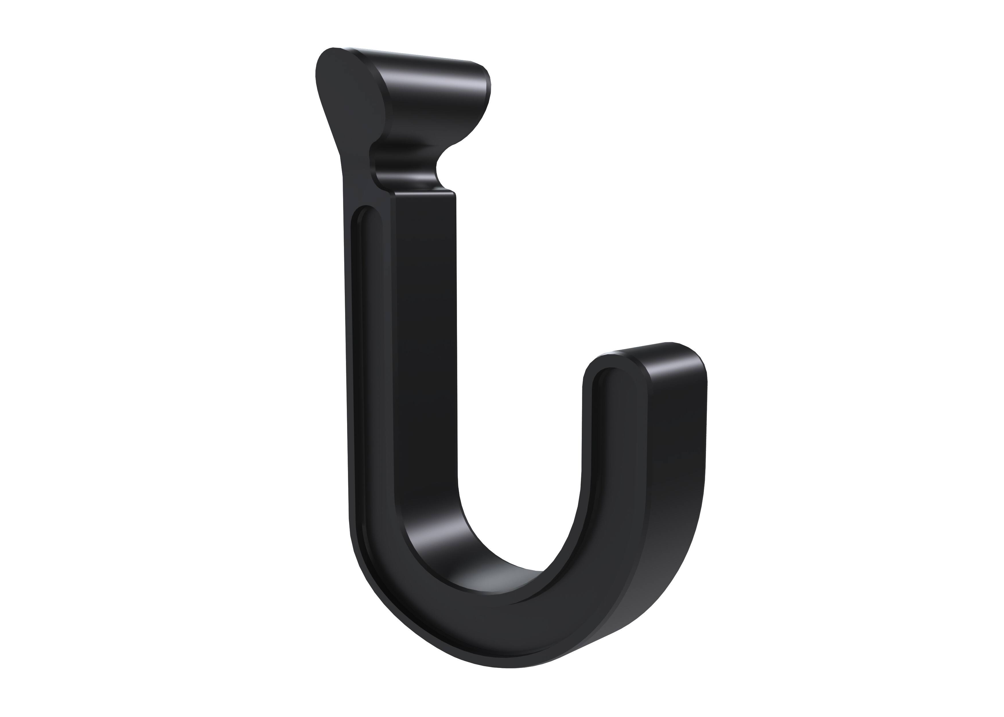 Angle. Hang It Simple - Hang It Simple Small Plastic Hooks, Add-on Accessory for Kits 3pk BL - Black.