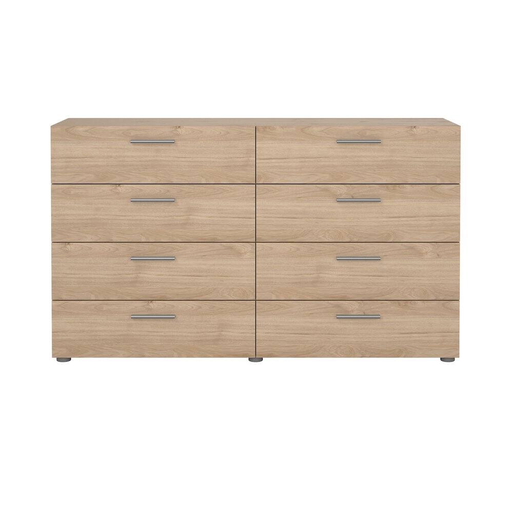 Angle. Tvilum - Pepe 8 Drawer Double Dresser, Jackson Hickory - Brown.