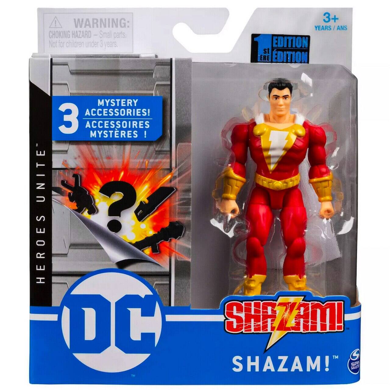 **WARNING: CHOKING HAZARD - Small parts. Not for children under 3 years.**

**3+ YEARS / ANS**

**EDITION 1ère ÉDITION**

**HEROES UNITE™**

**MYSTERY ACCESSORIES! ACCESSOIRES MYSTÈRES !**

**3 ACCESSOIRES MYSTÈRES !**

**DC**

**SHAZAM!™**

**SHAZAM!™**