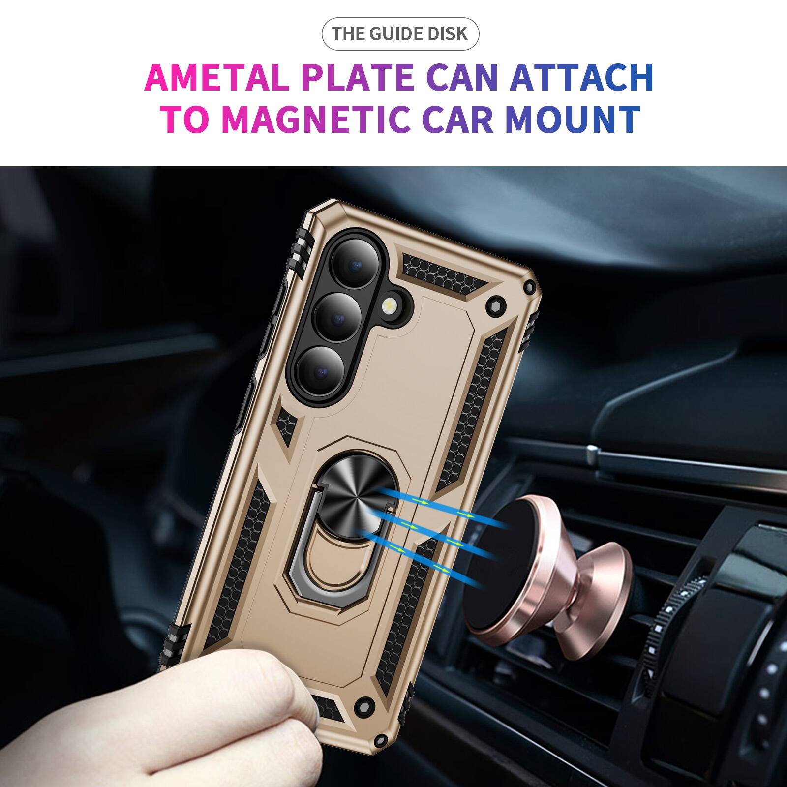 THE GUIDE DISK  
AMETAL PLATE CAN ATTACH TO MAGNETIC CAR MOUNT