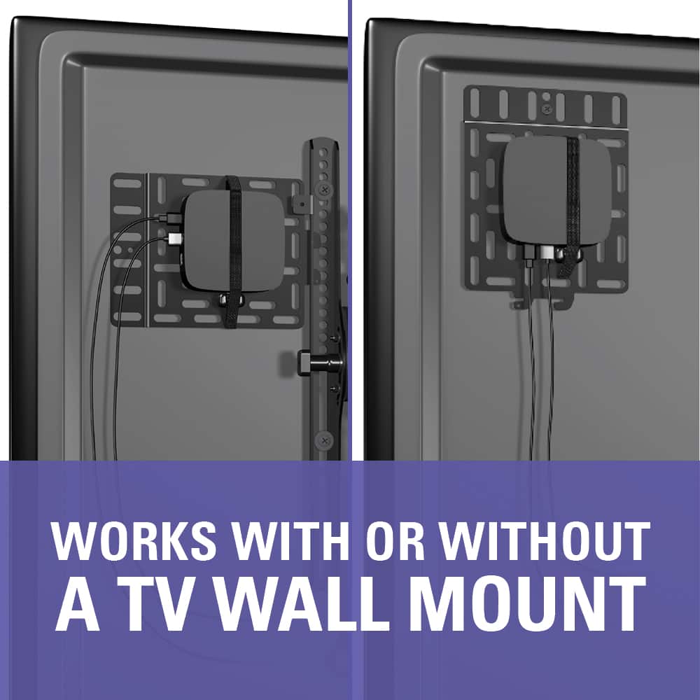 Works with or without a TV wall mount.