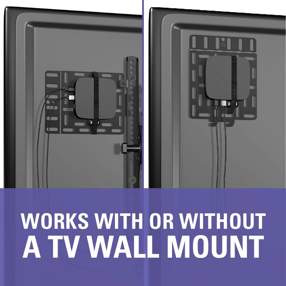Works with or without a TV wall mount.