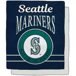 Pegasus - Seattle Mariners 50" x 60" Retro Emblem Flannel Fleece Sherpa Blanket - Multicolor