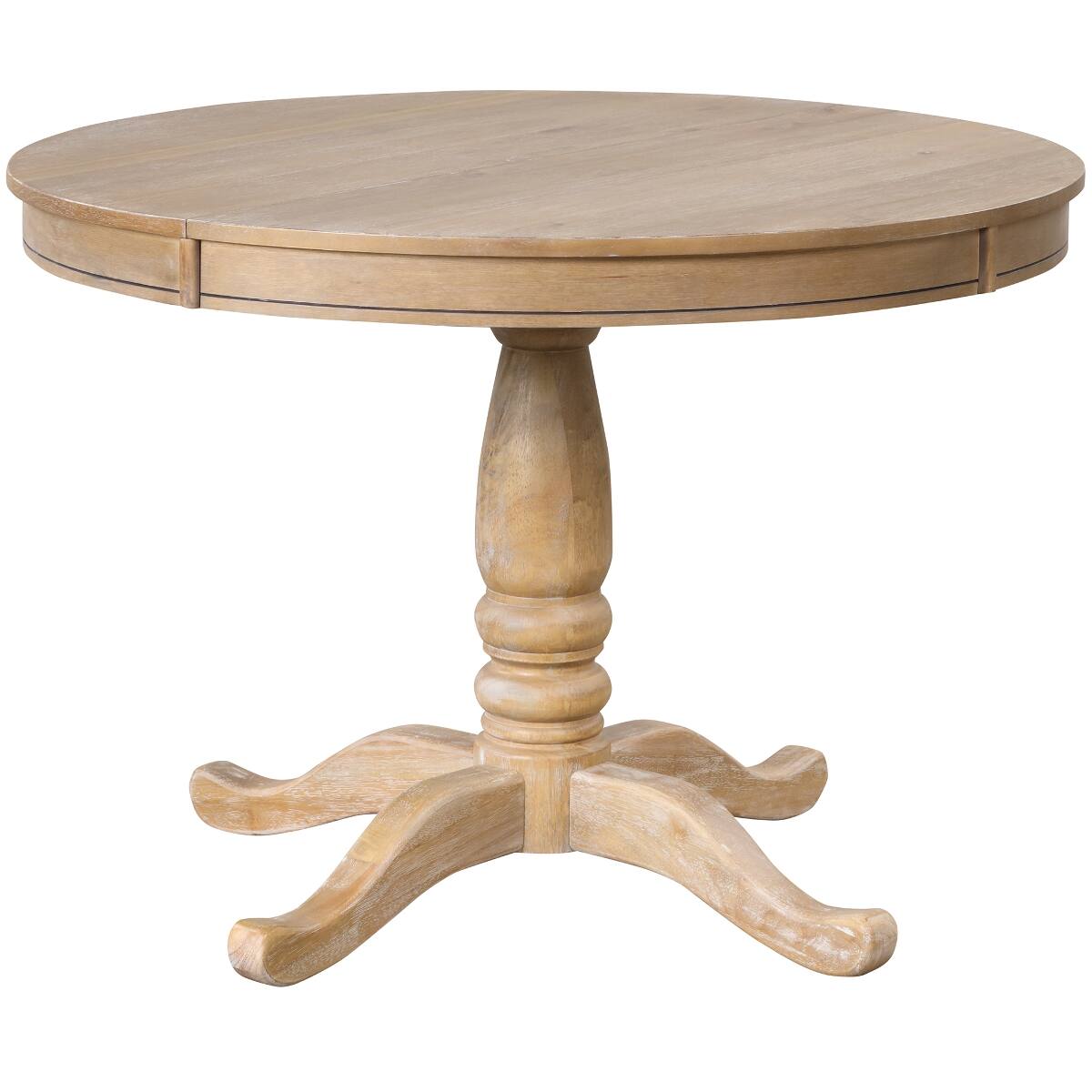 Alt View 1. Loheer - Loheer Round Dining Table, Natural Wood Finish, 42 Inch Modern Kitchen Table - Natural.
