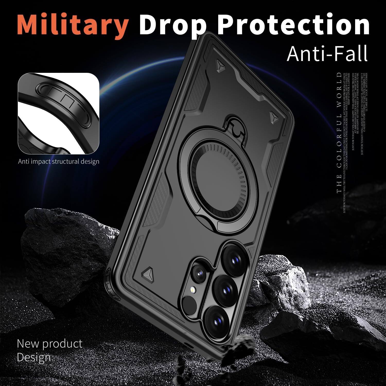 Military Drop Protection Anti-Fall  
Anti impact structural design  
New product Design