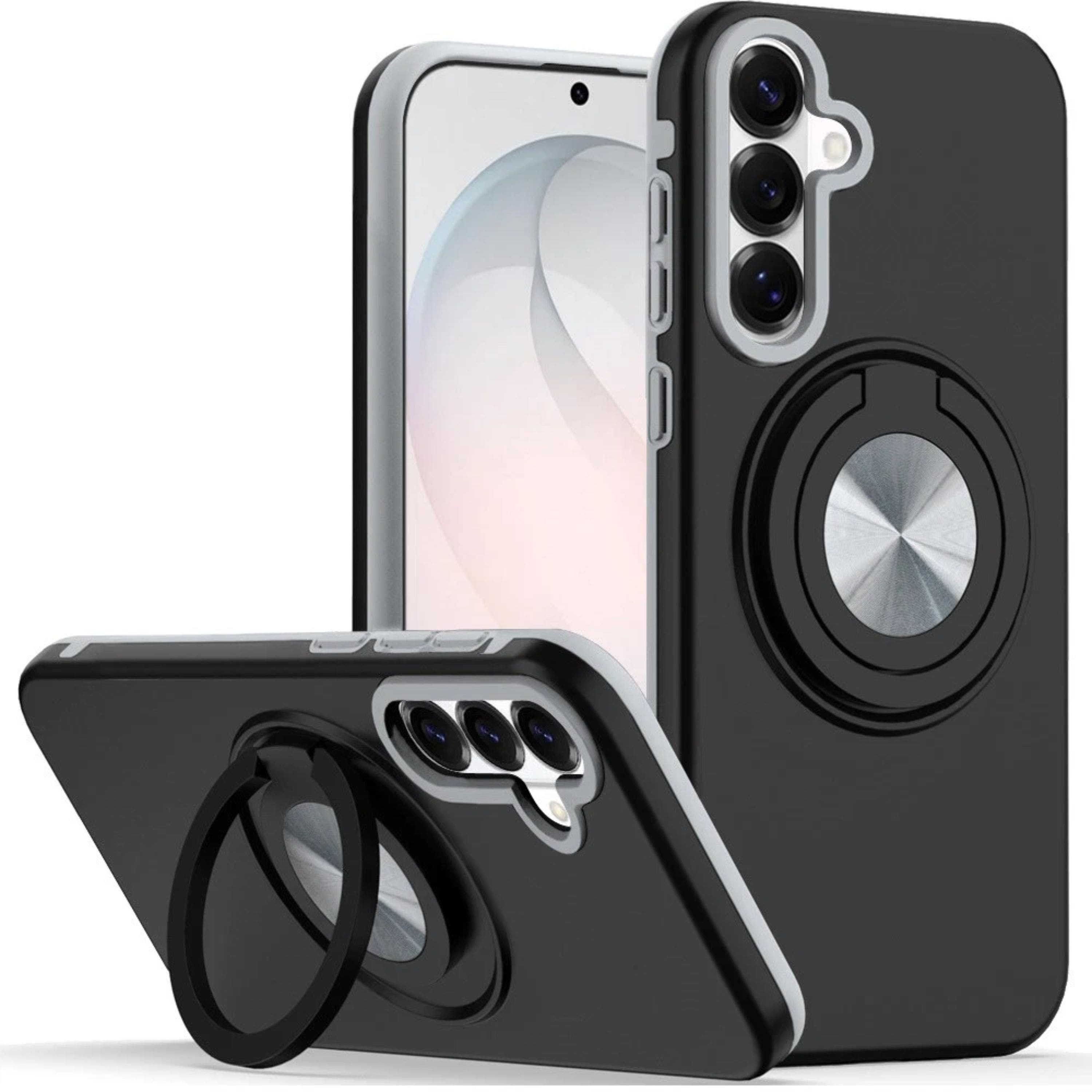 Kitcheniva - Solid Rugged Shockproof With 360 Stand Plus Tempered Glass For Samsung S26 FE - Black price history on PriceWatchPro
