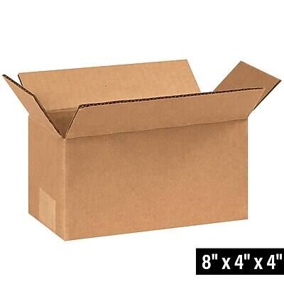 Alt View 1. The Packaging Wholesalers - 8" x 4" x 4" Shipping Boxes, 32 ECT, 25/Bundle (844) - Kraft.