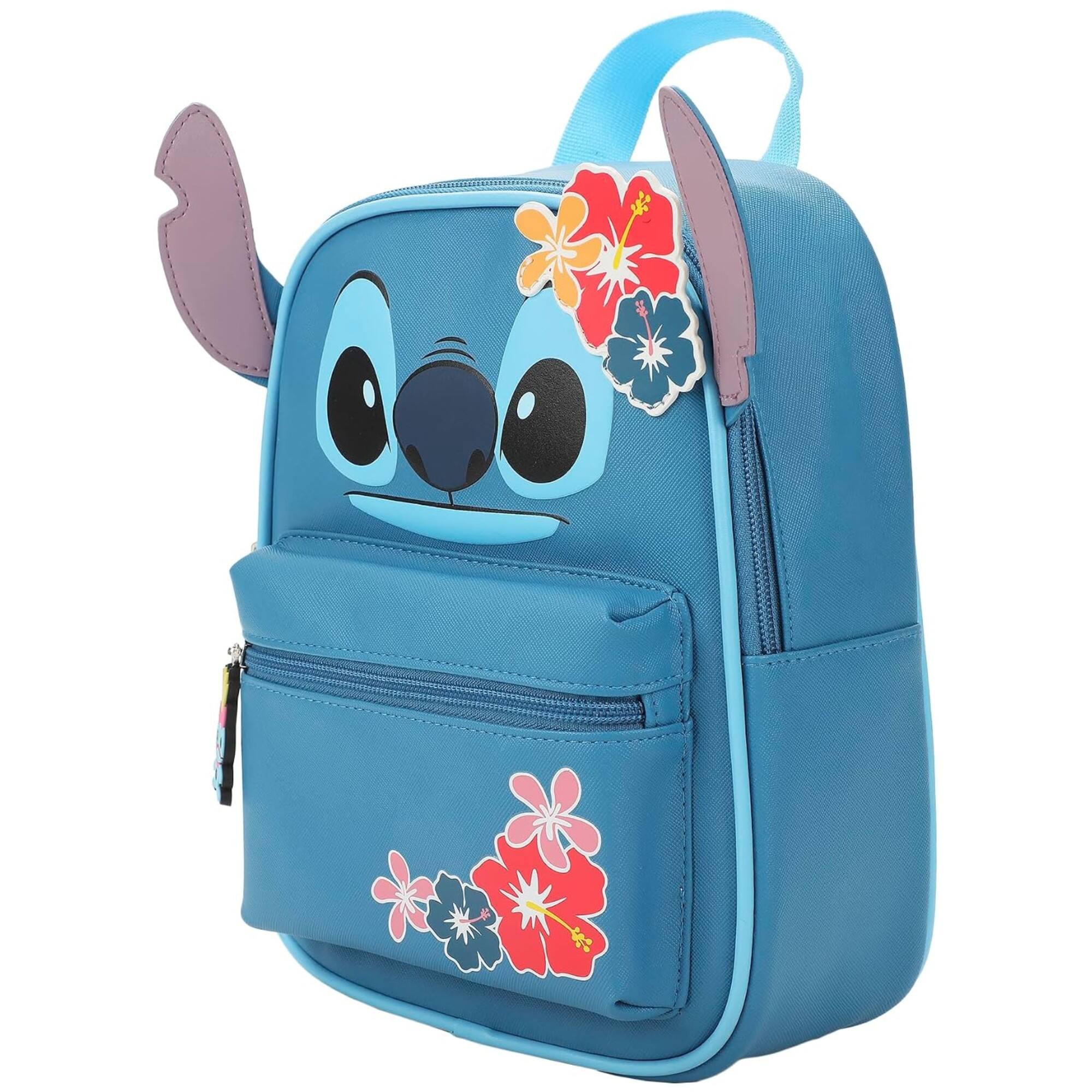 Alt View 1. Disney - Disney's Stitch Icon 10" Mini PU leather Backpack with Stitch Head - Multicolored.