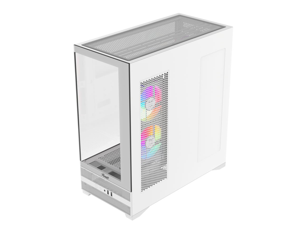 Alt View 7. Rosewill - Rosewill ACA501 Gaming PC Case - White ATX Mid Tower with 3 RGB Fans & Tempered Glass - White.
