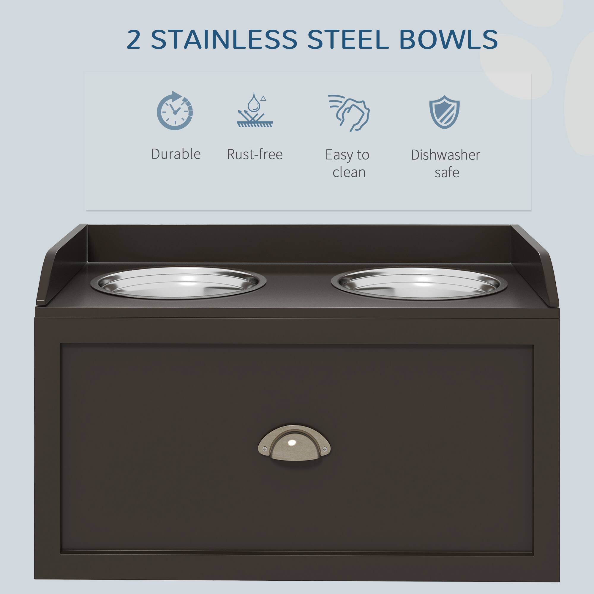 2 STAINLESS STEEL BOWLS

- Durable
- Rust-free
- Easy to clean
- Dishwasher safe