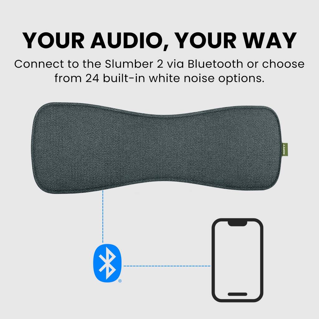 Left. Avantree - Slumber 2 - Bluetooth 5.4 Pillow Sleep Headphones with 4 Flat Speakers, White Noise.