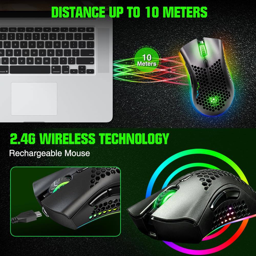 DISTANCE UP TO 10 METERS

2.4G WIRELESS TECHNOLOGY

Rechargeable Mouse