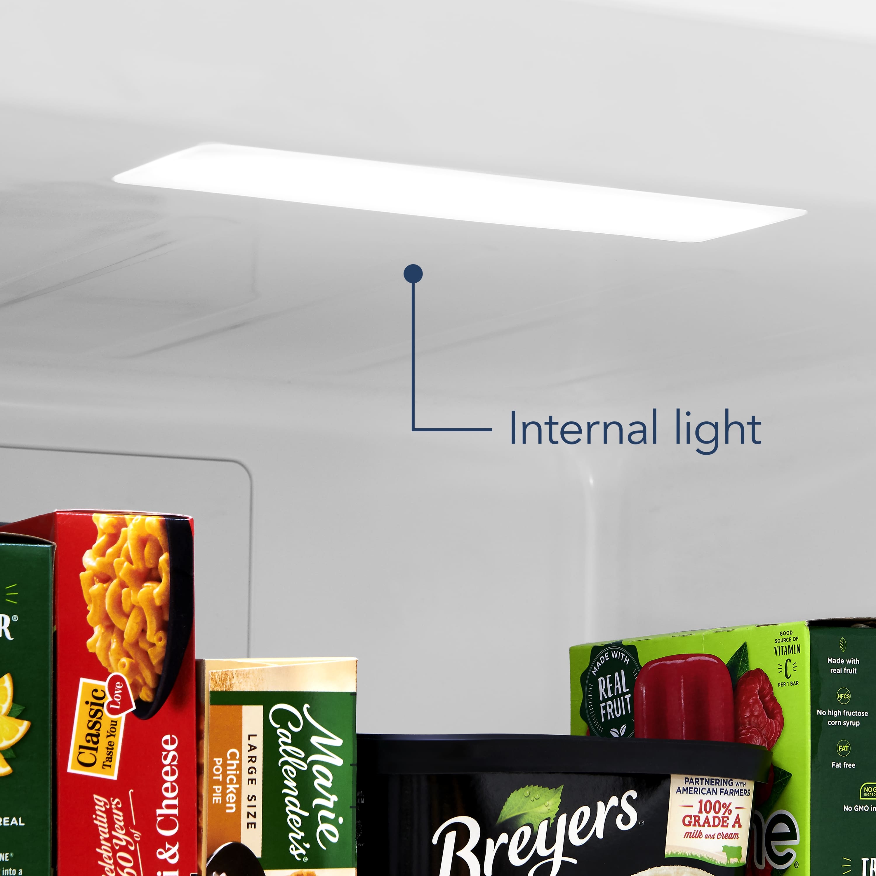 Internal light: Real ingredients into a love classic taste. You're celebrating years! 100% graded A milk and clean cream. Made with real fruit. Large size. Partnering with American farmers.