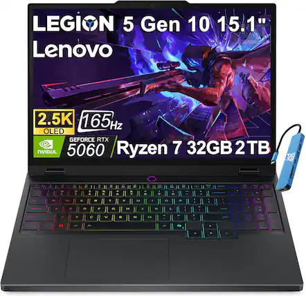 LEGION 5 Gen 10 15.1" Lenovo
2.5K 165Hz OLED
GEFORCE RTX NVIDIA 5060
Ryzen 7 32GB 2TB