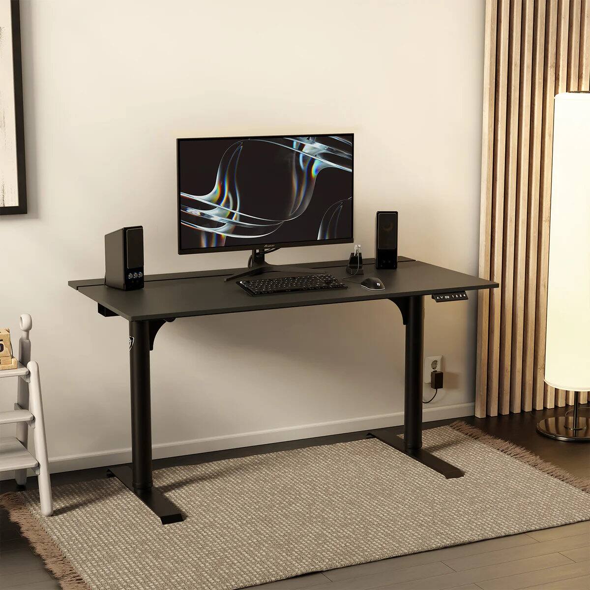 Alt View 4. Arozzi - Arozzi Arena Electric Standing Desk - Black - Black.