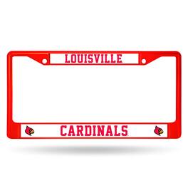 Rico Industries - University of Louisville Cardinals Red Painted Chrome Metal License Plate Frame - Multi