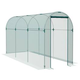 Outsunny - 4' x 12' Crop Cage, Plant Protection Tent with Zippered Door and Galvanized Steel Frame - Green