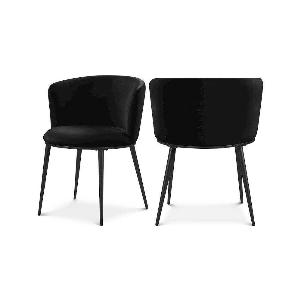 Meridian Furniture - Skylar Velvet Dining Chair, Set of 2 - Black