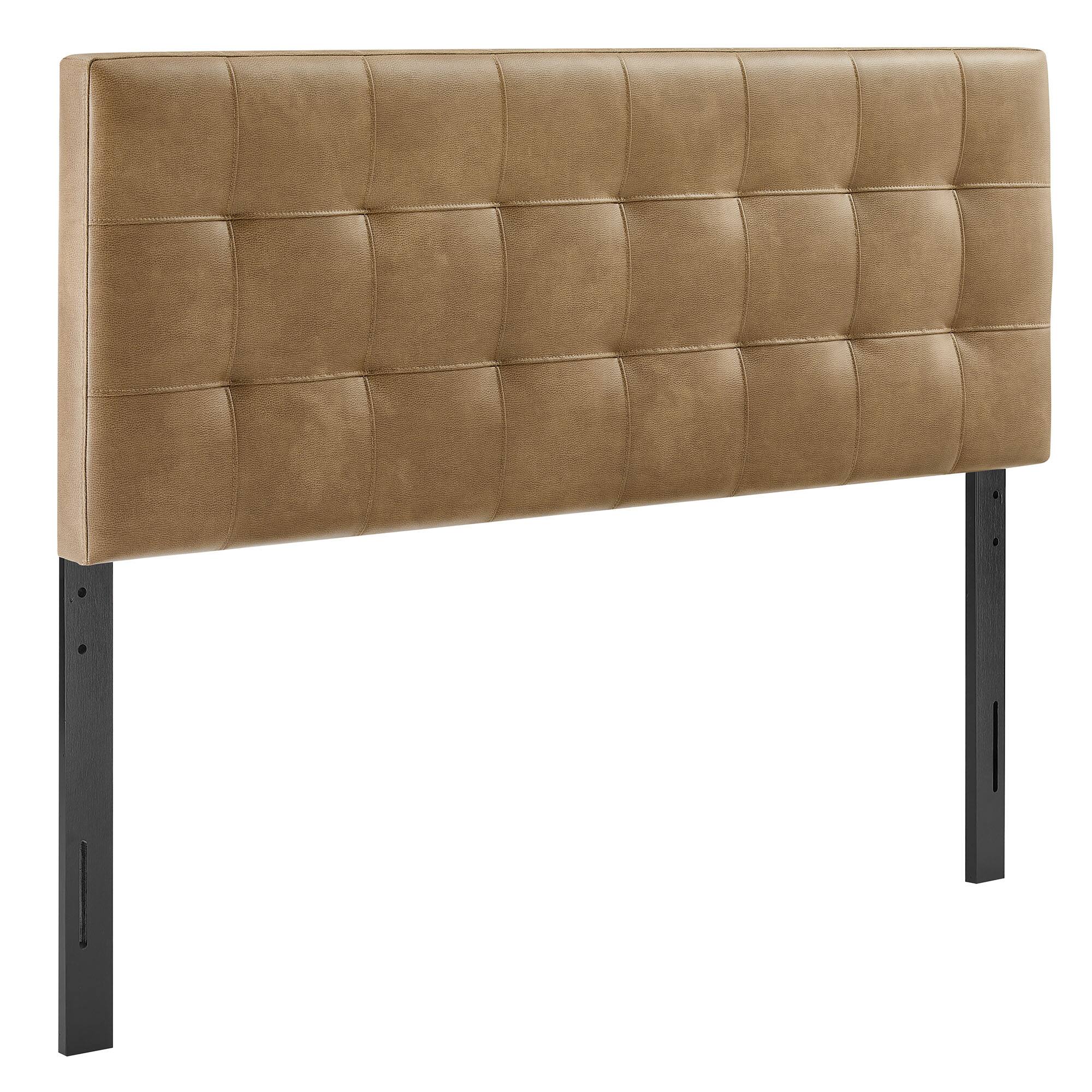 Angle. Modway - Lily Upholstered Vinyl Headboard by Modway - Toast.