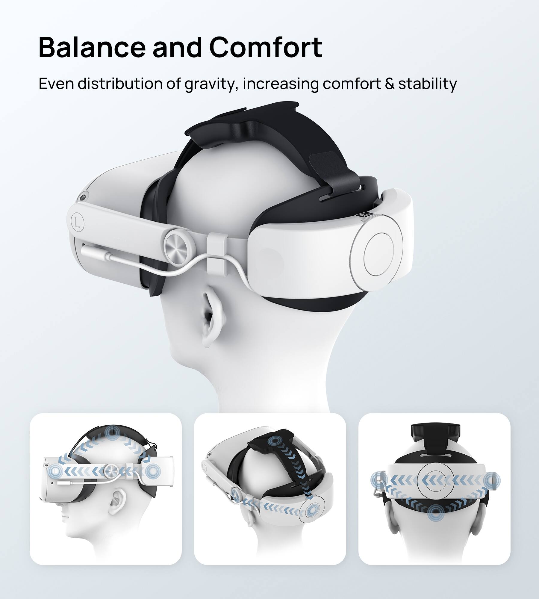 Balance and Comfort

Even distribution of gravity, increasing comfort & stability