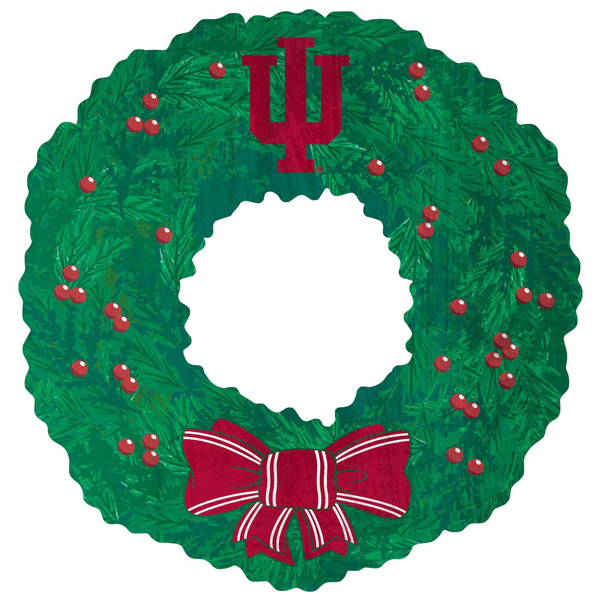 Front. Fan Creations - Indiana Hoosiers 16'' Team Wreath Sign - Green.