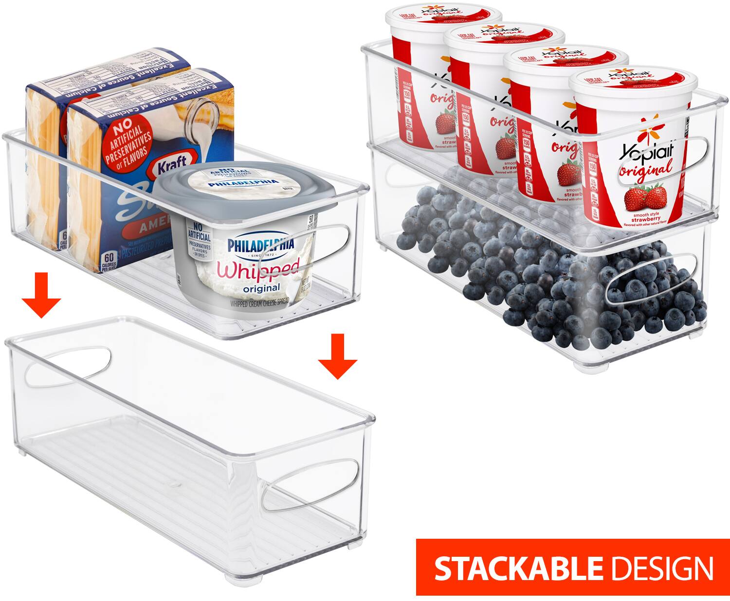 Excellent Source of Calcium  
NO ARTIFICIAL PRESERVATIVES or FLAVORS  
Kraft  
PHILADELPHIA  
Whipped original  
NO ARTIFICIAL PRESERVATIVES or FLAVORS  
Yoplait  
original  
smooth & fruity strawberry  
STACKABLE DESIGN