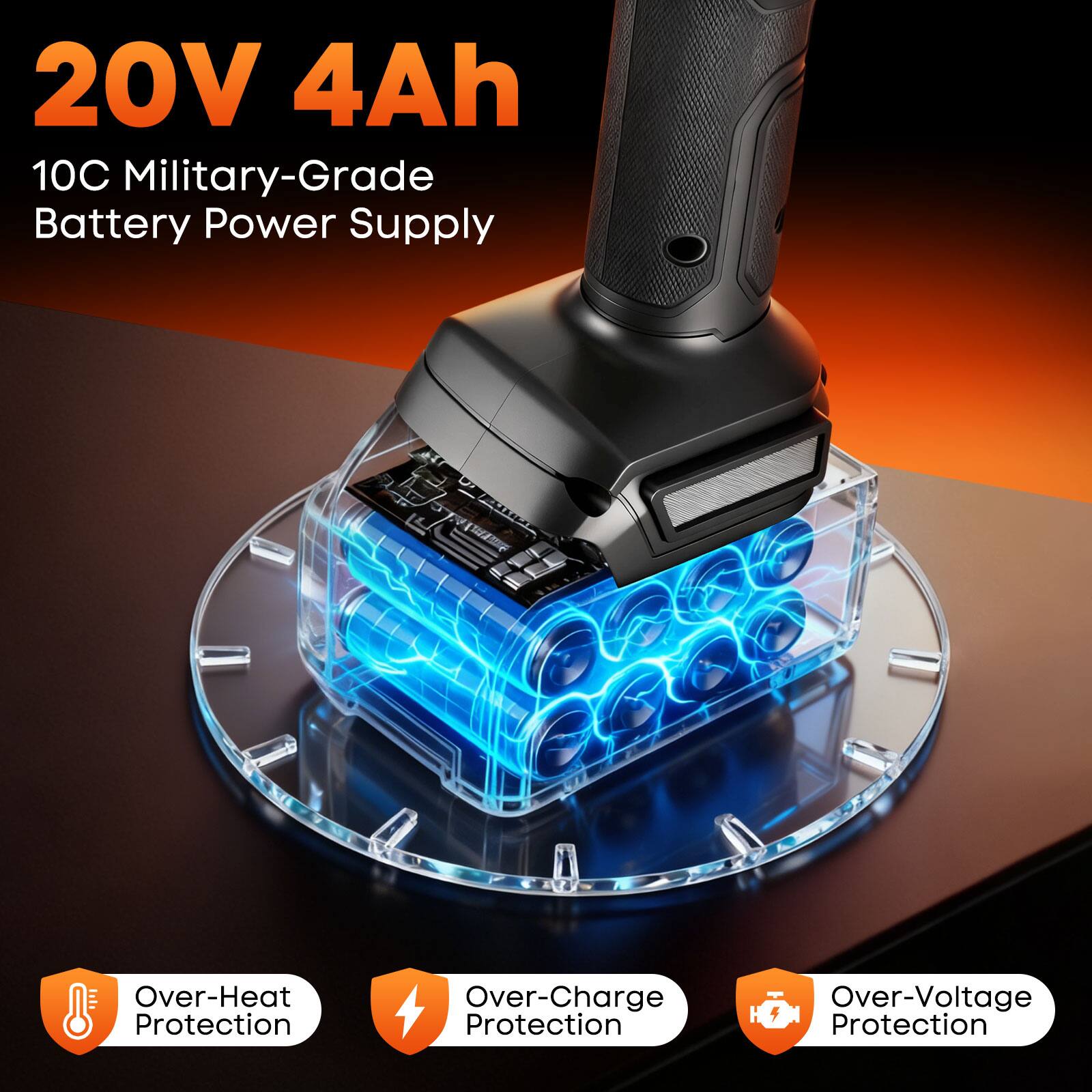 20V 4Ah  
10C Military-Grade Battery Power Supply  

- Over-Heat Protection  
- Over-Charge Protection  
- Over-Voltage Protection