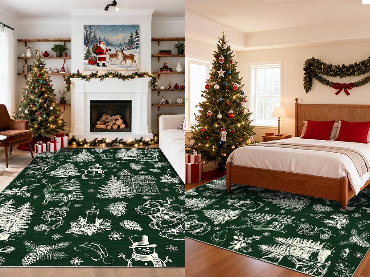 GARVEE Christmas Winter Fairy Tale Festive Area Rug for Living Room ...