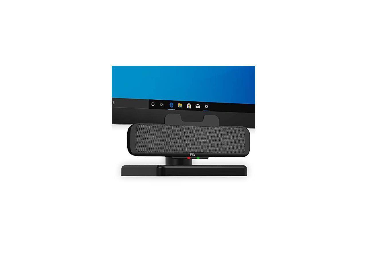 Alt View 7. Cyber Acoustics - Cyber Acoustics Compact USB Speaker Bar with Integrated Monitor Mount (CA-2890) - Black.