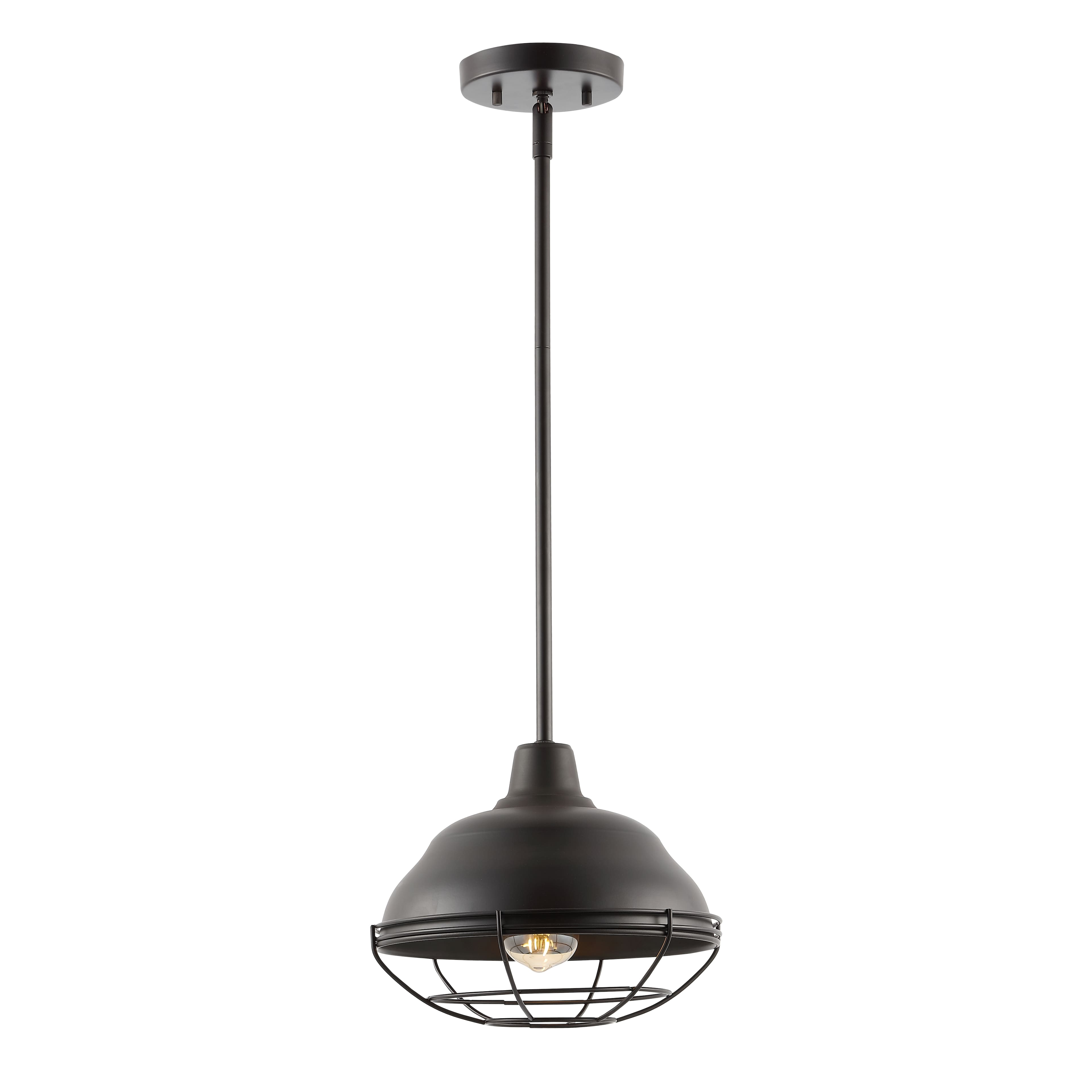 "Jonathan Y - Levi 10.38"" 1-Light Industrial Farmhouse Iron LED Pendant - Oil Rubbed bronze" price history on PriceWatchPro