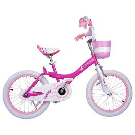 RoyalBaby - Princess Girl Kids Outdoor Bicycle 18" with Kickstand, Bunny/ - Fuchsia