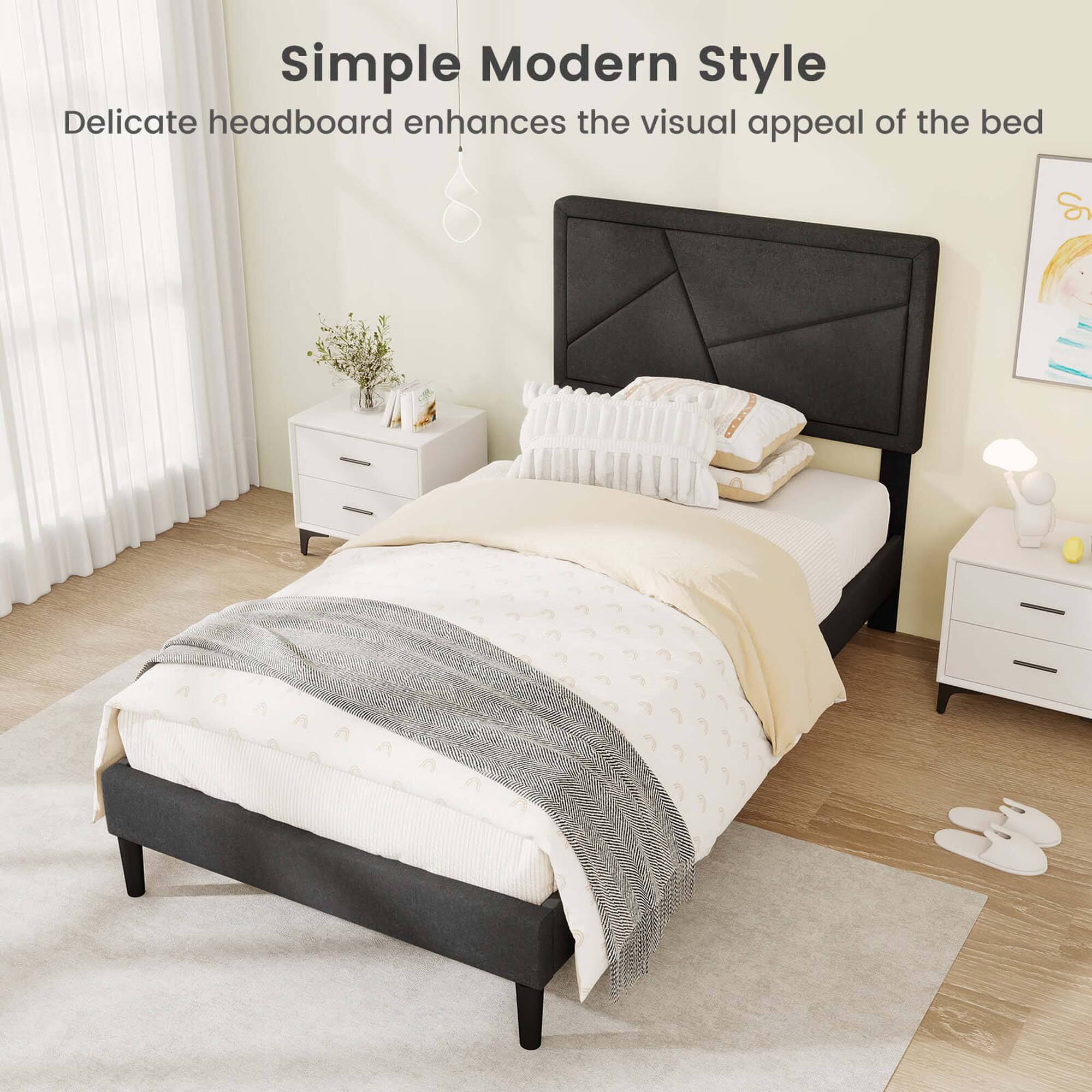 Simple Modern Style Delicate headboard enhances the visual appeal of the bed.