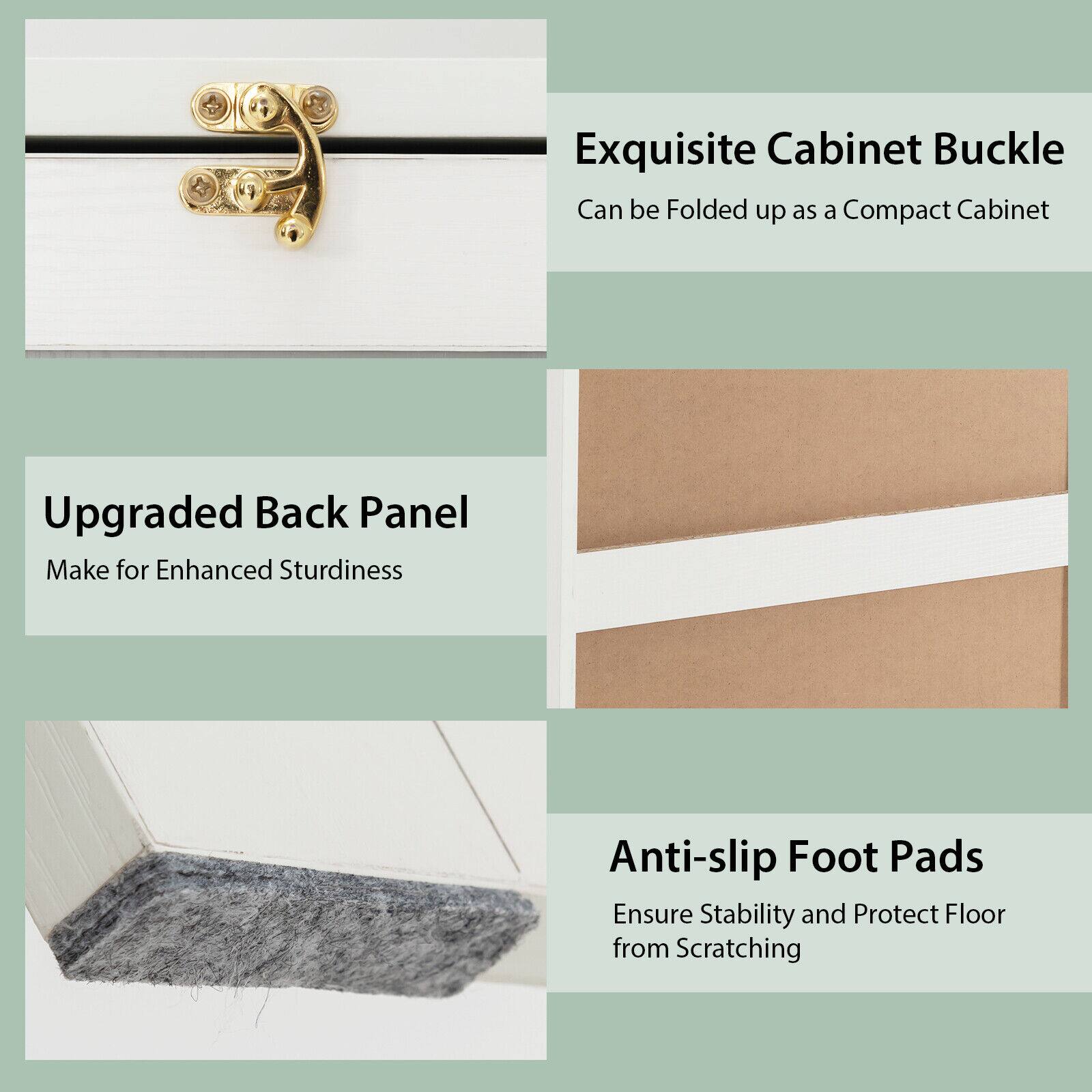 Exquisite Cabinet Buckle
Upgraded Back Panel
Anti-slip Foot Pads