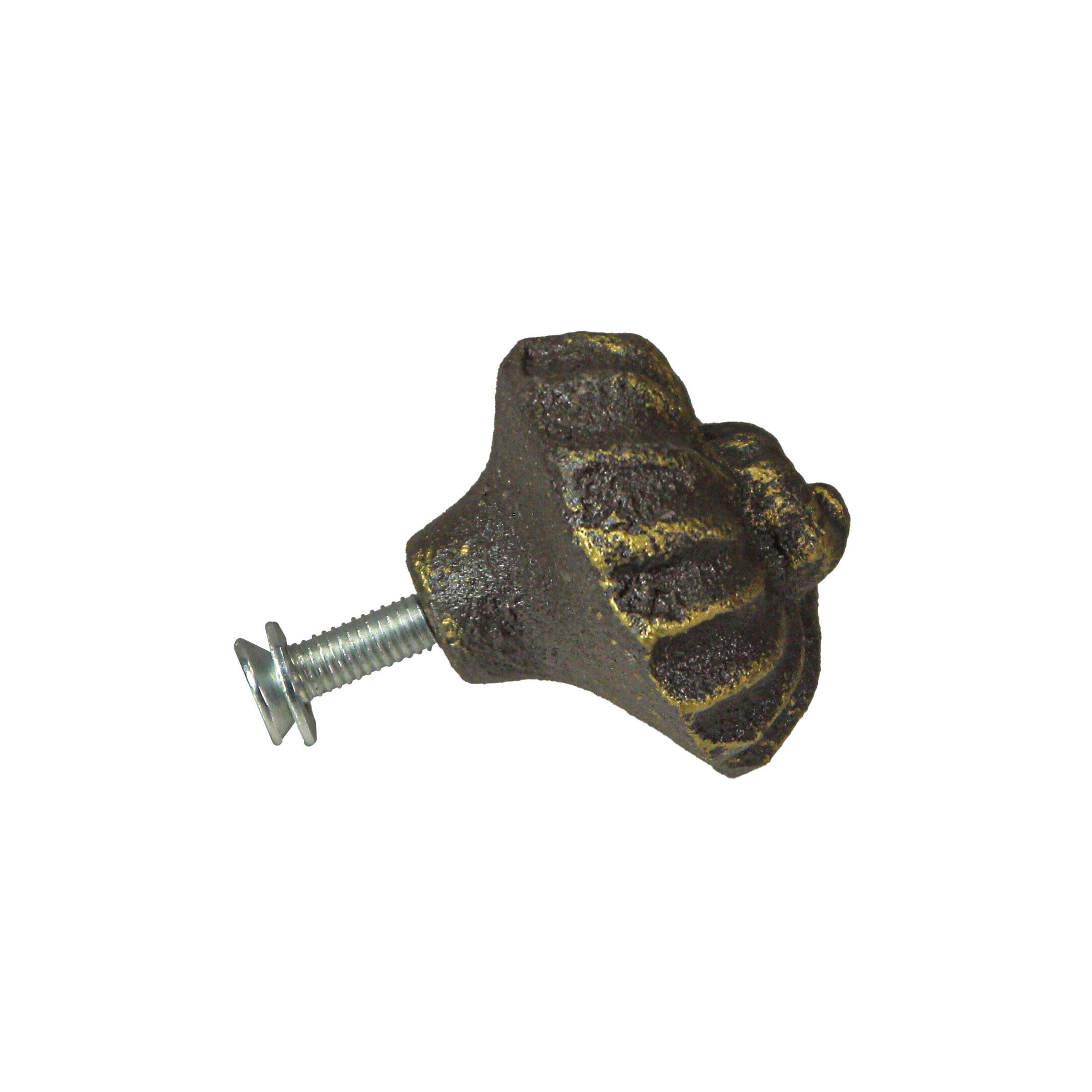 Alt View 1. Zeckos - Bronze Cast Iron Nautilus Shell Drawer Pull Decorative Cabinet Knobs Set of 6 - Bronze.