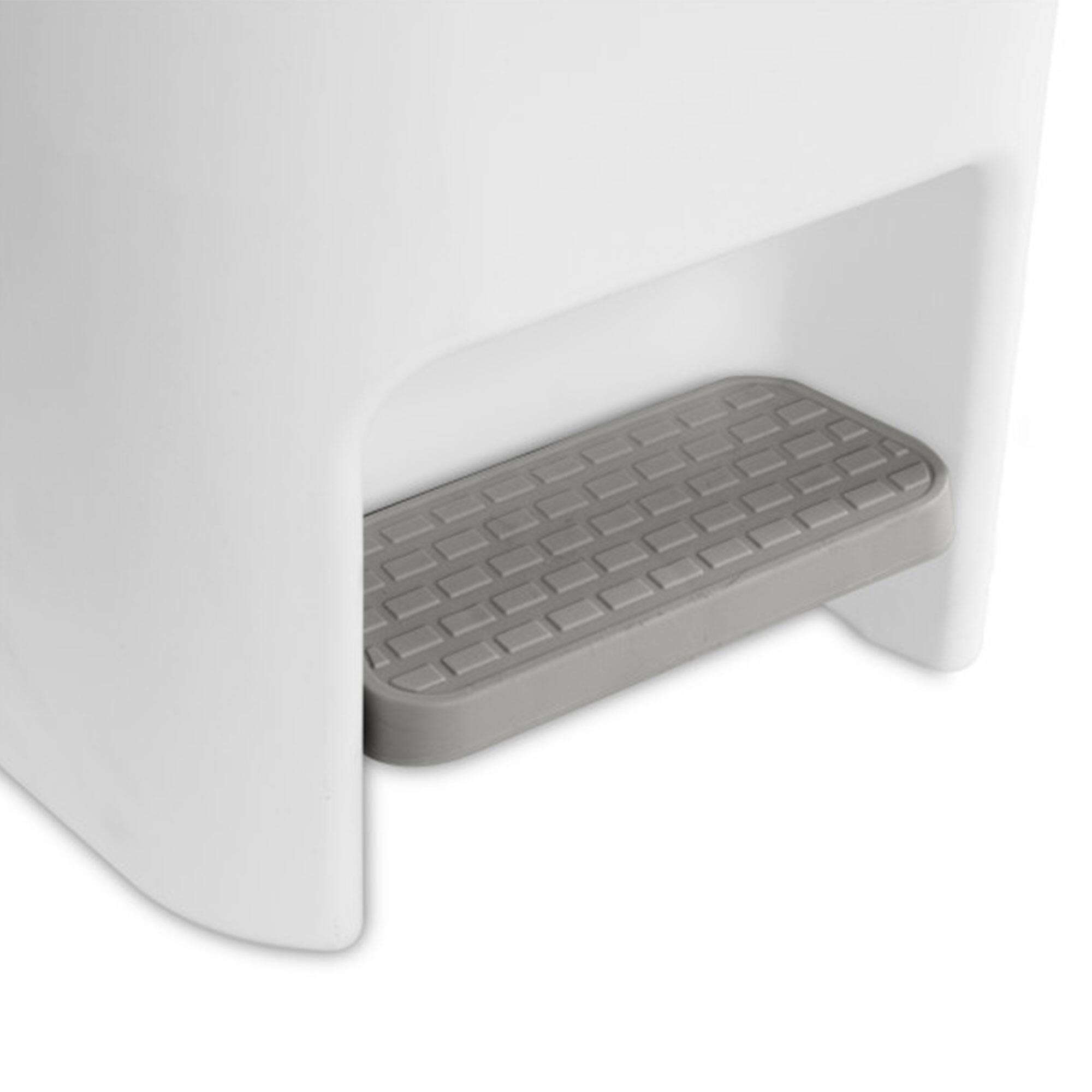 Alt View 5. Sterilite - Sterilite 11 Gal. Slim Hands Free Portable Wastebasket Trash Can, White (4 Pack) - White.