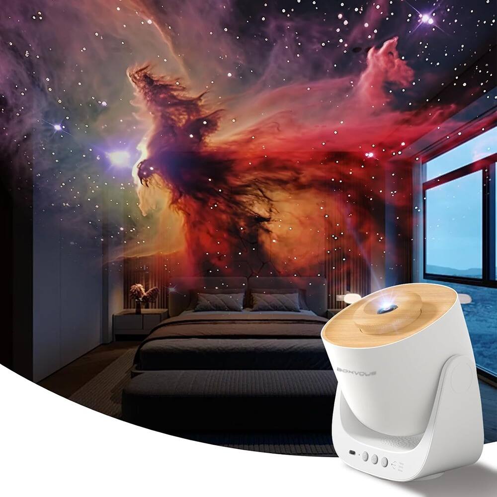 Back. ACJPR - Galaxy Star Projector for Bedroom, Home Planetarium Night Light with Timer, High-Definition Soft Light for Relaxation, K.