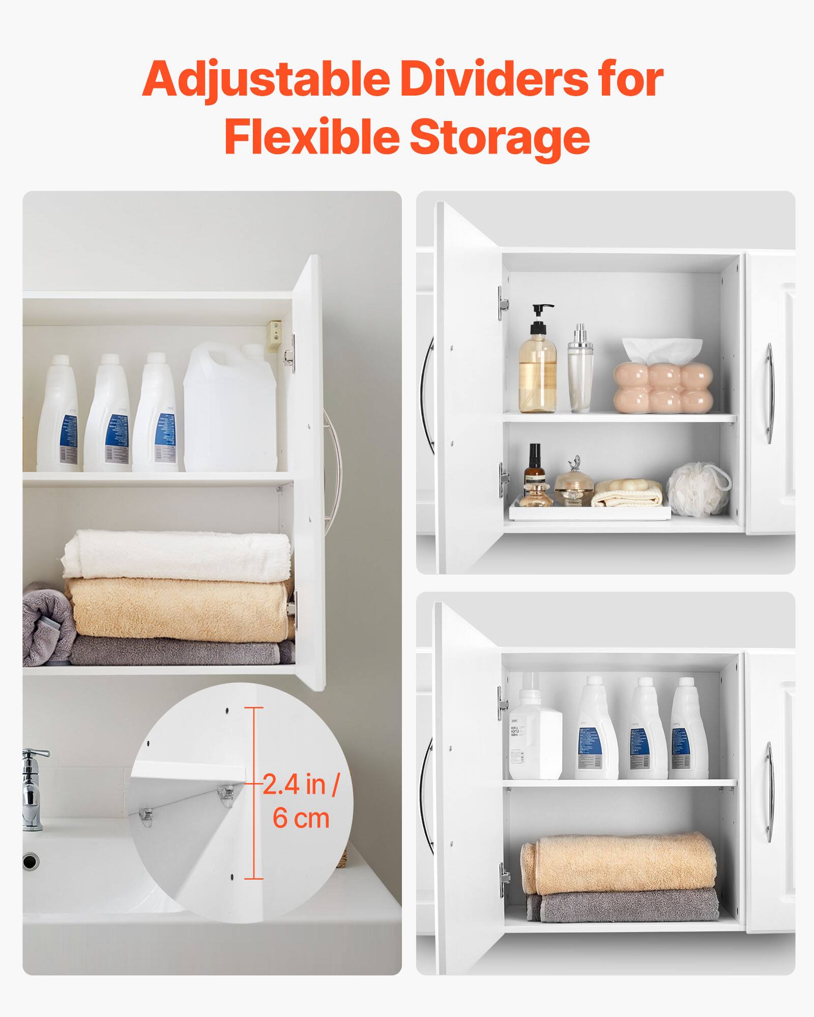 Adjustable Dividers for Flexible Storage

2.4 in / 6 cm